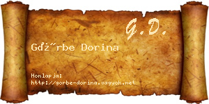 Görbe Dorina névjegykártya