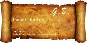 Görbe Dorina névjegykártya